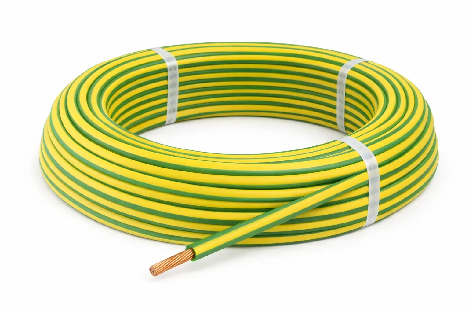 Fil rigide classe 2 H07V‑R 1×10 vert/jaune — au mètre — image 1